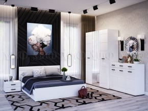 НЭНСИ NEW Кровать 1,6 м с ПМ (Белый глянец холодный/Белый) в Полевском - polevskoy.mebel-74.com | фото